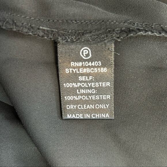 J.O.A Cap Sleeve Black Metallic Shimmer Tie Neck Blouse NWT size XS - Picture 10 of 12